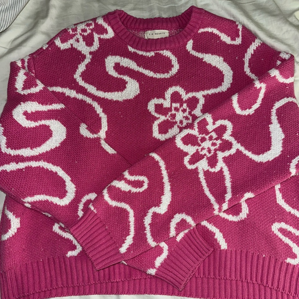 L.A. Hearts (PacSun) Pink Patterned Sweater